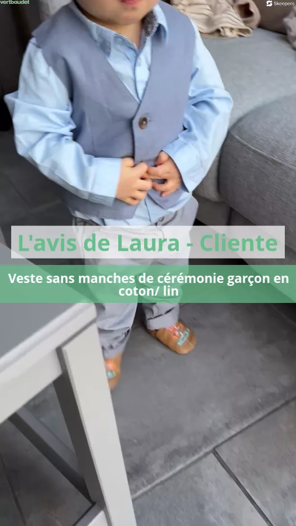 Gilet Sans Manches Pour Garçon 3-14 Ans - Style Costume Cérémonie, Mariage, Soirée - Polyester/coton, Réglable Dos - 11