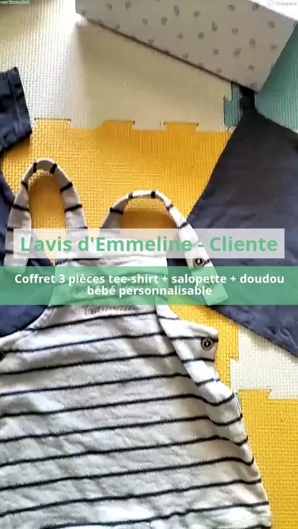 Coffret T-shirt + Salopette + Bandeau + Doudou Rose Poudré Vertbaudet