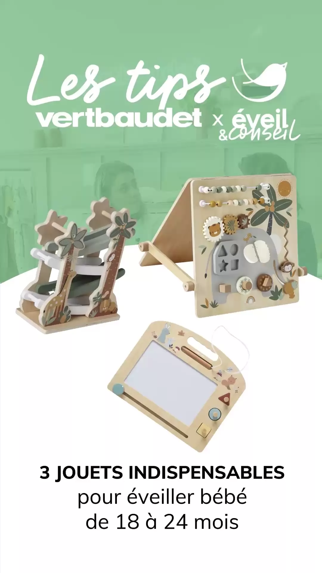 Planche D'activités Bébé Vertbaudet - Avec Ardoise Magique, Bouliers, Engrenages, Miroir - Bois FSC, 58x53 Cm - Dès 10 Mois